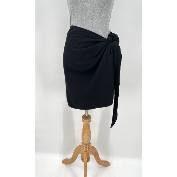 PHIE COLLECTION The Verano Short Sarong Womens Medium Black Beachwear Wrap Skirt - Picture 8 of 15